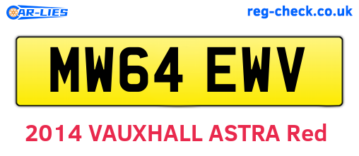 MW64EWV are the vehicle registration plates.