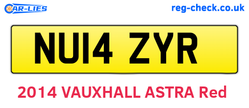 NU14ZYR are the vehicle registration plates.