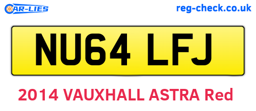 NU64LFJ are the vehicle registration plates.