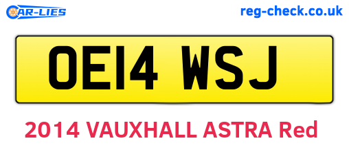 OE14WSJ are the vehicle registration plates.