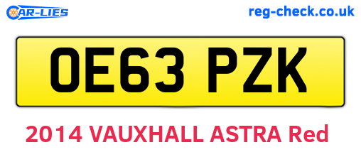 OE63PZK are the vehicle registration plates.