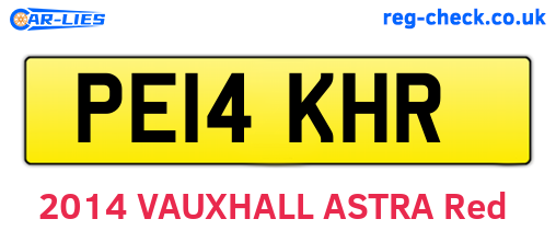 PE14KHR are the vehicle registration plates.