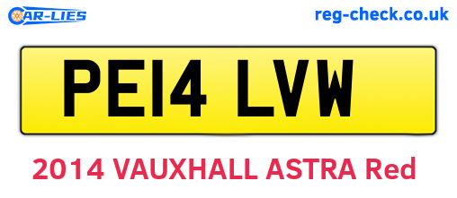 PE14LVW are the vehicle registration plates.