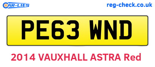 PE63WND are the vehicle registration plates.