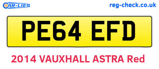 PE64EFD are the vehicle registration plates.