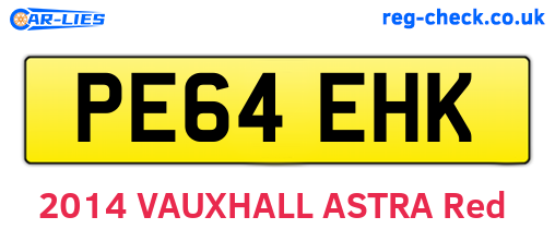 PE64EHK are the vehicle registration plates.