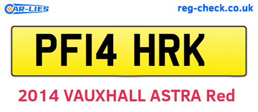 PF14HRK are the vehicle registration plates.