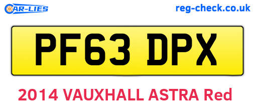 PF63DPX are the vehicle registration plates.