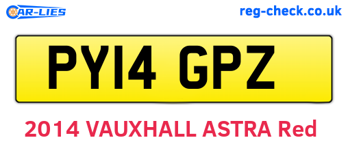 PY14GPZ are the vehicle registration plates.