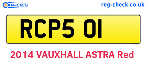 RCP501 are the vehicle registration plates.