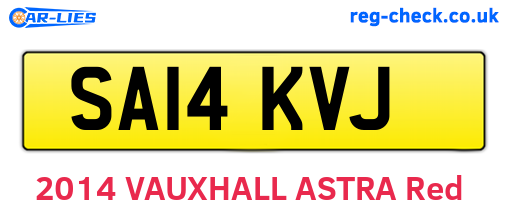 SA14KVJ are the vehicle registration plates.