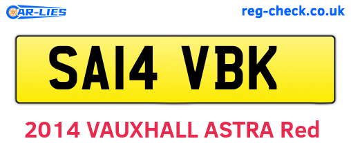 SA14VBK are the vehicle registration plates.