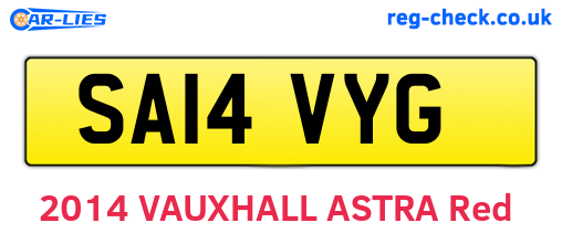 SA14VYG are the vehicle registration plates.