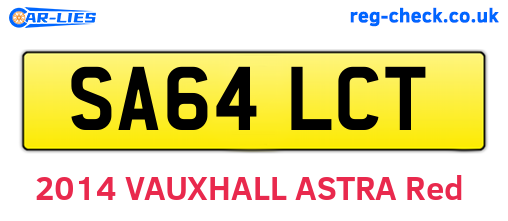 SA64LCT are the vehicle registration plates.