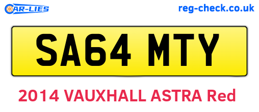 SA64MTY are the vehicle registration plates.