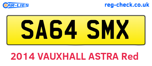SA64SMX are the vehicle registration plates.