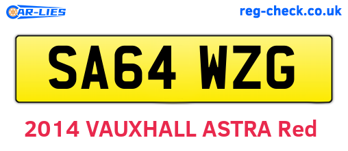 SA64WZG are the vehicle registration plates.