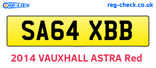SA64XBB are the vehicle registration plates.