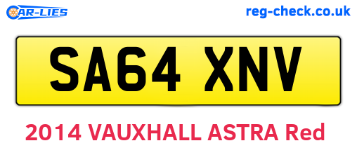 SA64XNV are the vehicle registration plates.