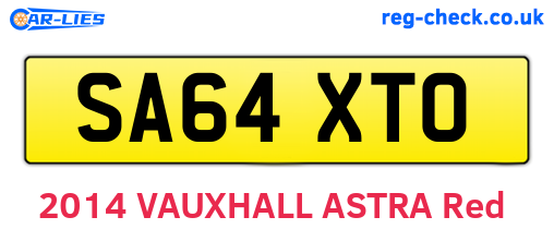 SA64XTO are the vehicle registration plates.
