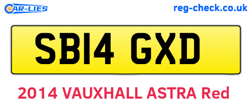 SB14GXD are the vehicle registration plates.