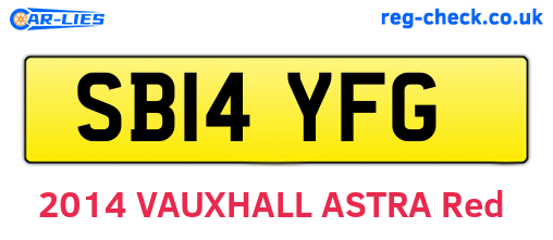 SB14YFG are the vehicle registration plates.