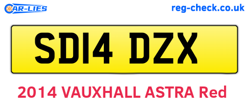 SD14DZX are the vehicle registration plates.