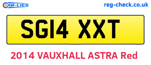 SG14XXT are the vehicle registration plates.