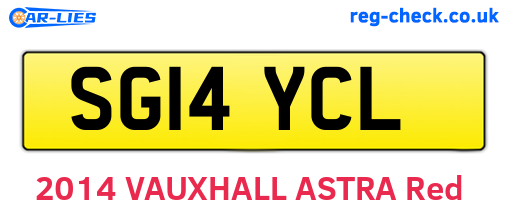 SG14YCL are the vehicle registration plates.