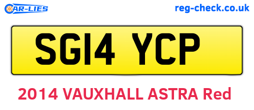 SG14YCP are the vehicle registration plates.