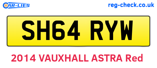 SH64RYW are the vehicle registration plates.
