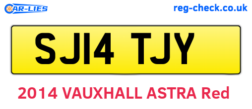 SJ14TJY are the vehicle registration plates.