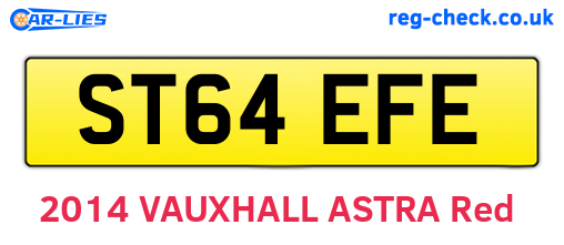 ST64EFE are the vehicle registration plates.