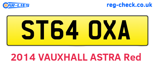 ST64OXA are the vehicle registration plates.