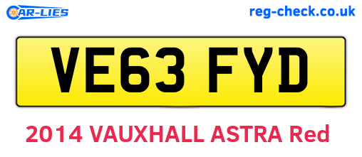 VE63FYD are the vehicle registration plates.