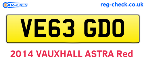 VE63GDO are the vehicle registration plates.
