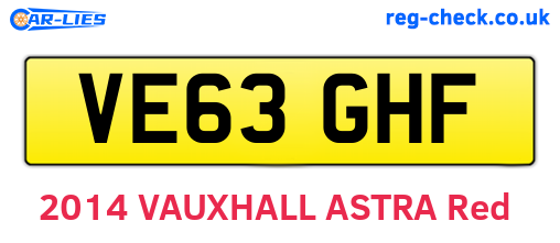VE63GHF are the vehicle registration plates.