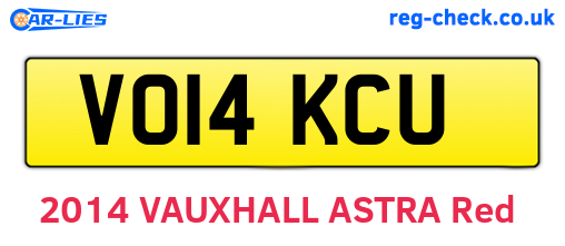 VO14KCU are the vehicle registration plates.