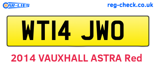 WT14JWO are the vehicle registration plates.