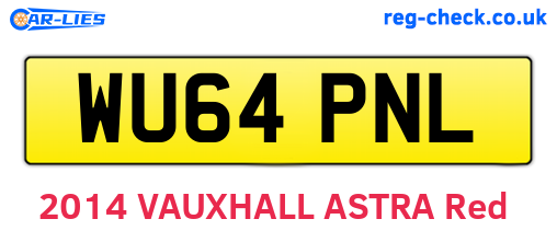 WU64PNL are the vehicle registration plates.