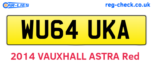 WU64UKA are the vehicle registration plates.