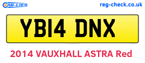 YB14DNX are the vehicle registration plates.