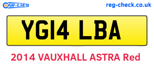 YG14LBA are the vehicle registration plates.