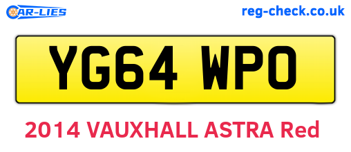 YG64WPO are the vehicle registration plates.