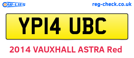 YP14UBC are the vehicle registration plates.