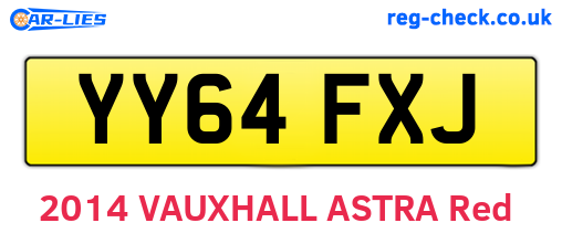 YY64FXJ are the vehicle registration plates.