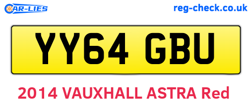 YY64GBU are the vehicle registration plates.