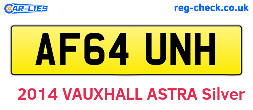 AF64UNH are the vehicle registration plates.
