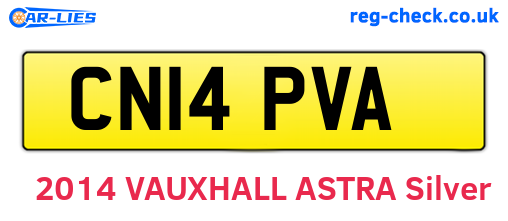 CN14PVA are the vehicle registration plates.