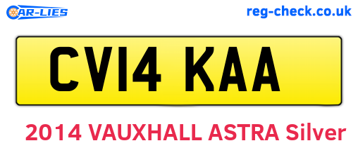 CV14KAA are the vehicle registration plates.